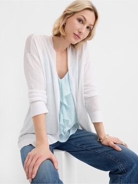 Loft Women’s White Cardigan Sweater Size Small